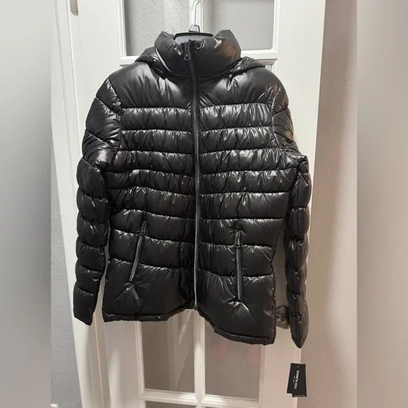 NWT Kenneth Cole Hooded Front Zip Puffer Jacket - Picture 3 of 16